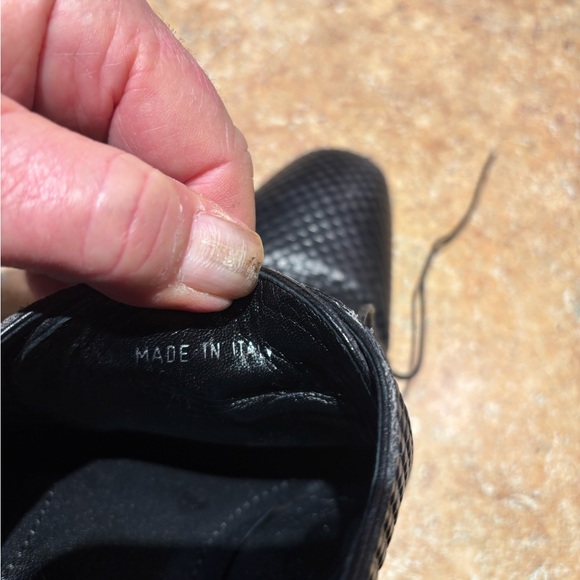 Louis Vuitton Black Checkered Leather Shoes Made In Italy - Picture 10 of 11